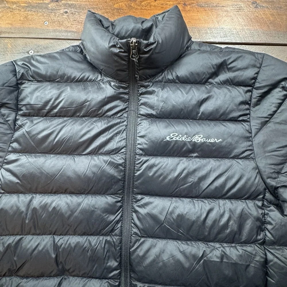 Eddie Bauer Mens S CirrusLite 650 Down Insulation Packable Jacket Black Zip Pock
